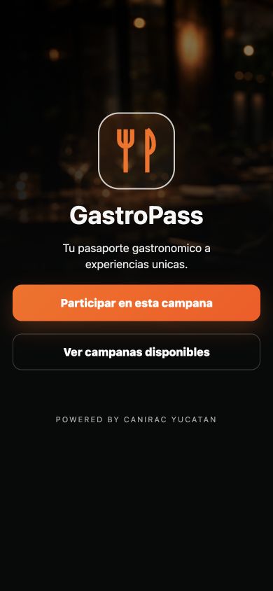 Pantalla inicial real de GastroPass